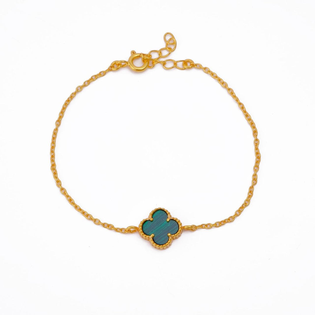 Gold-Plated Clover Bracelet with Vibrant Colours