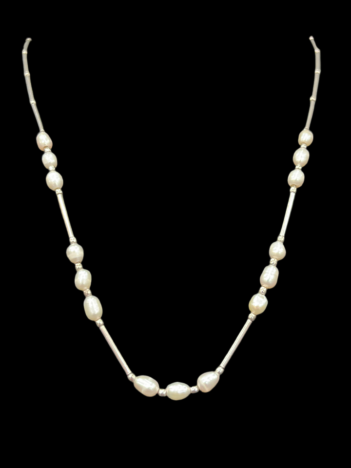 Pearl Essence: Sterling Silver Necklace