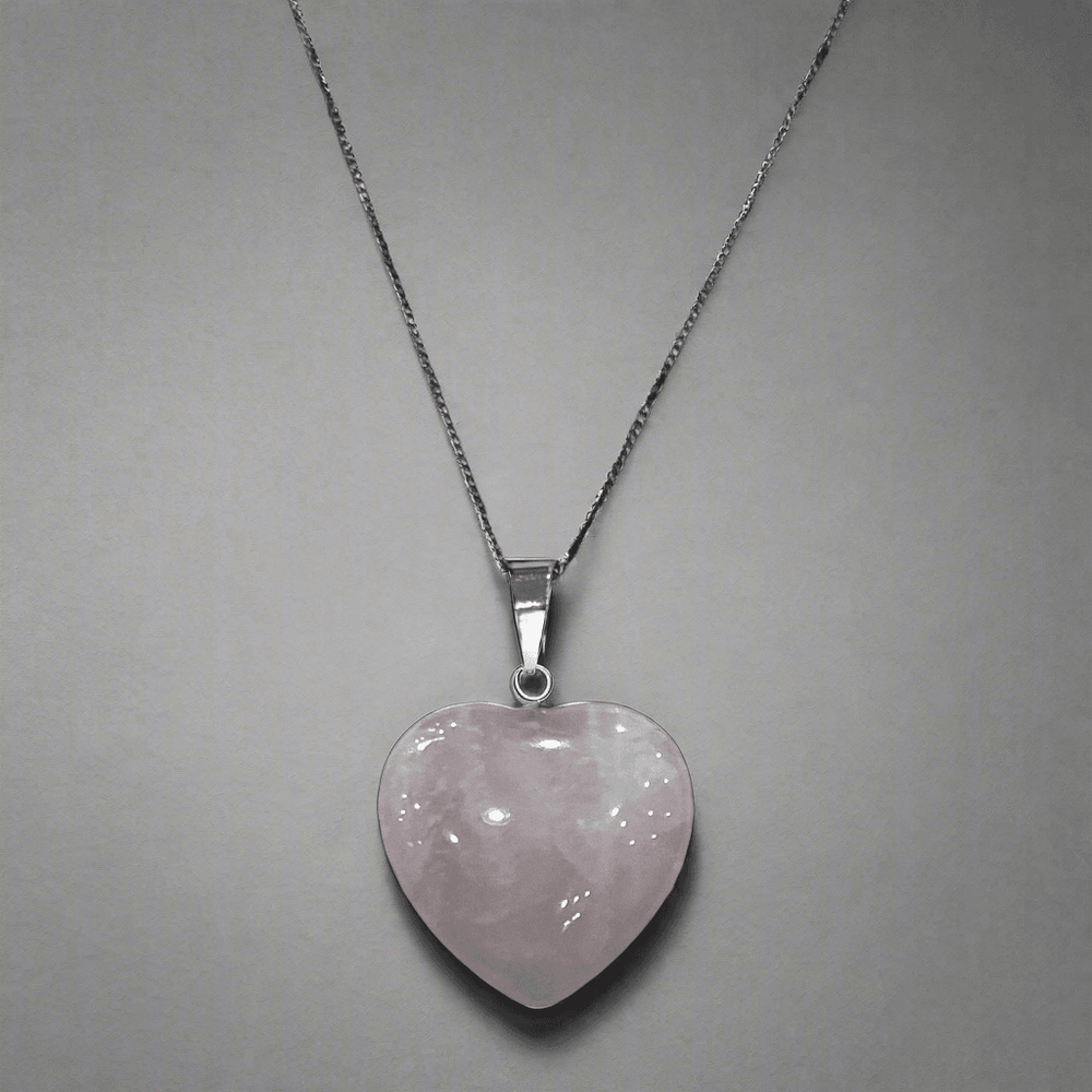 Pink Heart Silver Pendant Necklace