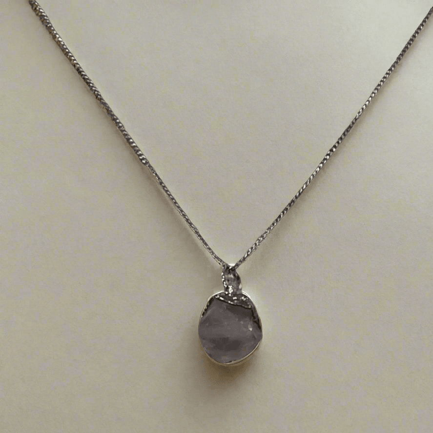 Sterling Silver Rose Quartz Pendant Necklace