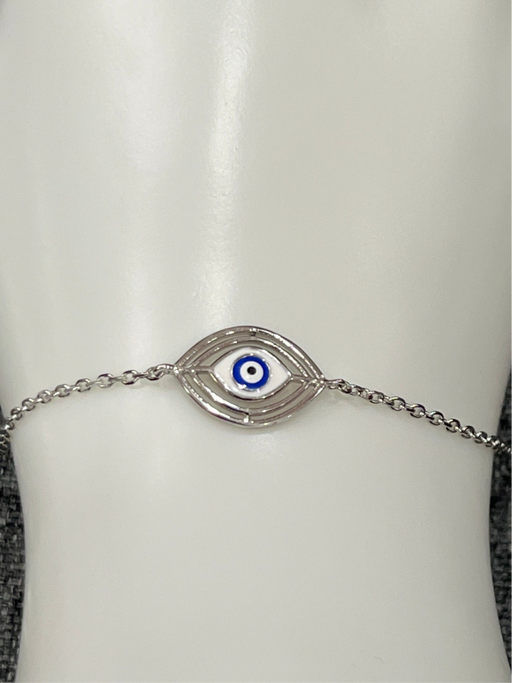 White Evil Eye Bracelet – Elegant Protection in a Timeless Design