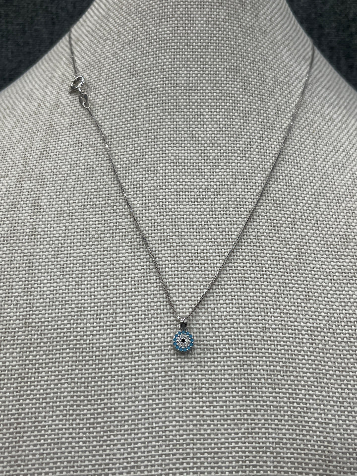 Mesmerizing Elegance: The Light Blue Evil Eye Sterling Silver Set