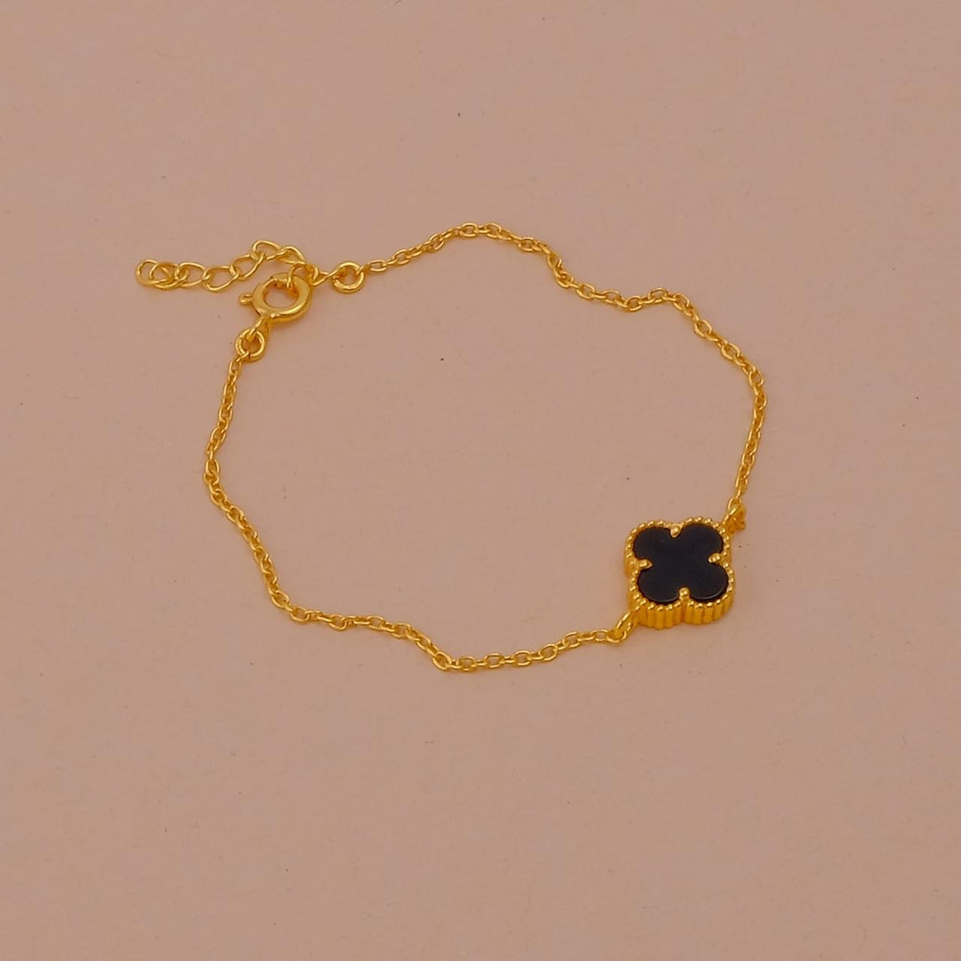 Gold-Plated Clover Bracelet with Vibrant Colours