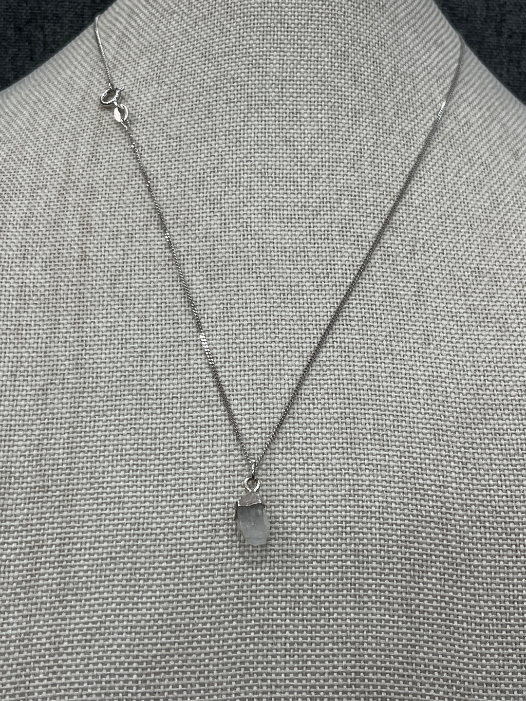 Sterling Silver Necklace with Moonstone Pendant