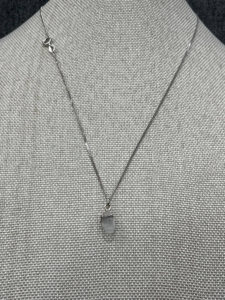 Sterling Silver Necklace with Moonstone Pendant