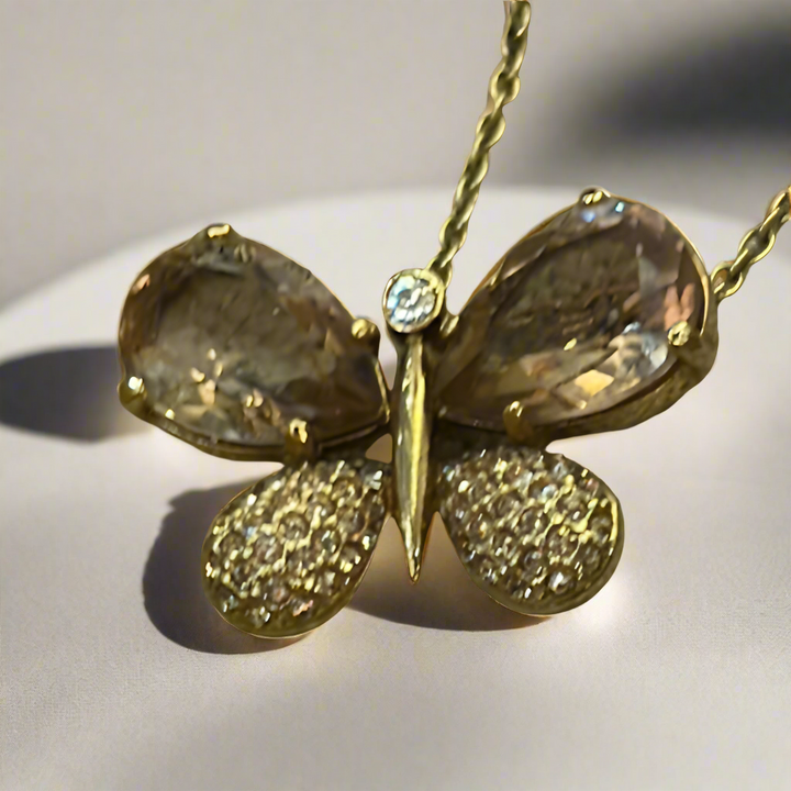 Golden Flutter: Gold-Plated Butterfly Necklace