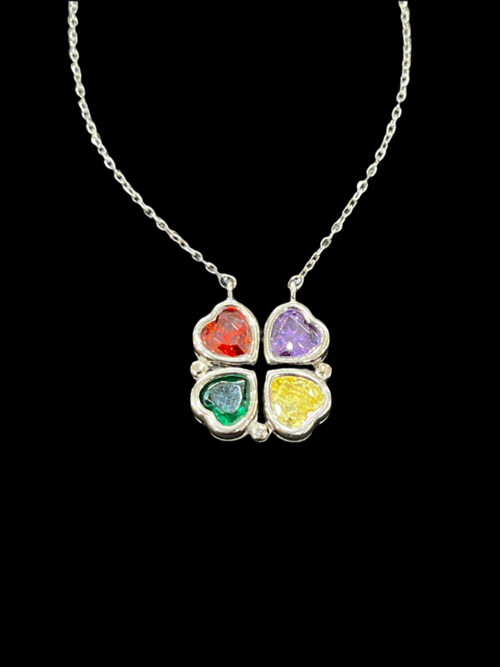 Flower Hearts Necklace – Multicolour Blooming Pendant that Opens and Closes