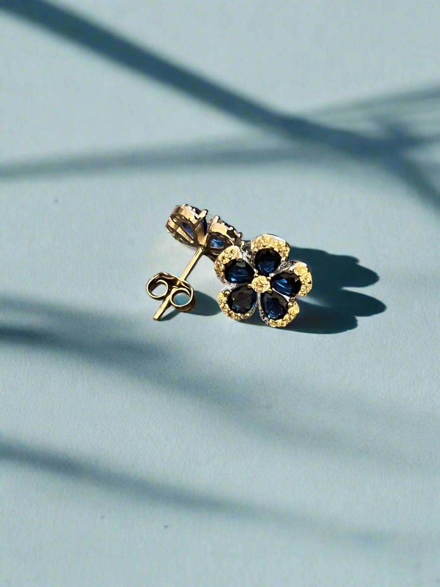 Blue Flower Stud Earrings: A Touch of Sophistication