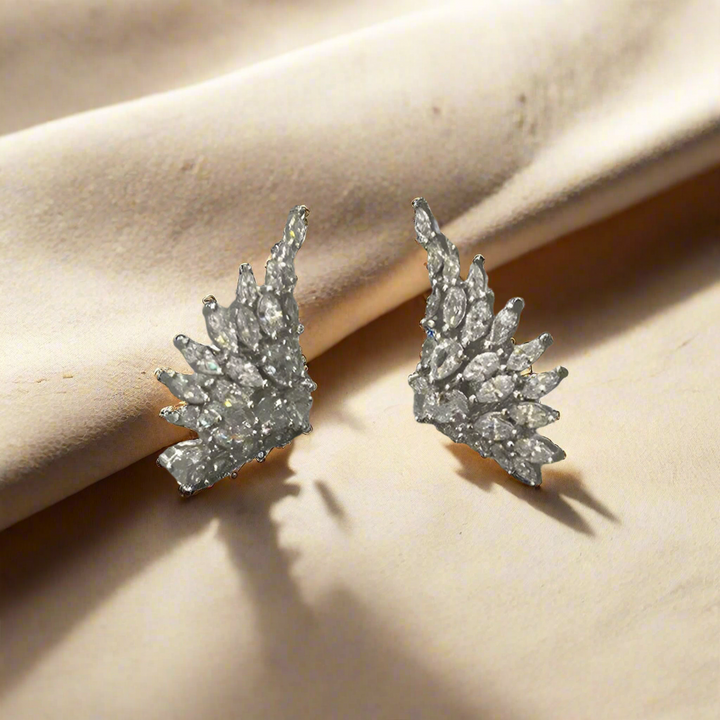 Exquisite Wings Sterling Silver Stud Earrings – Perfect for Elegant Occasions