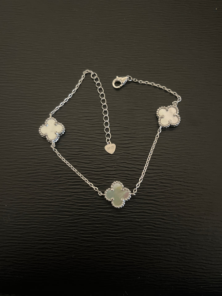 Triple Clover Sterling Silver Bracelet – A Symbol of Good Fortune and Style