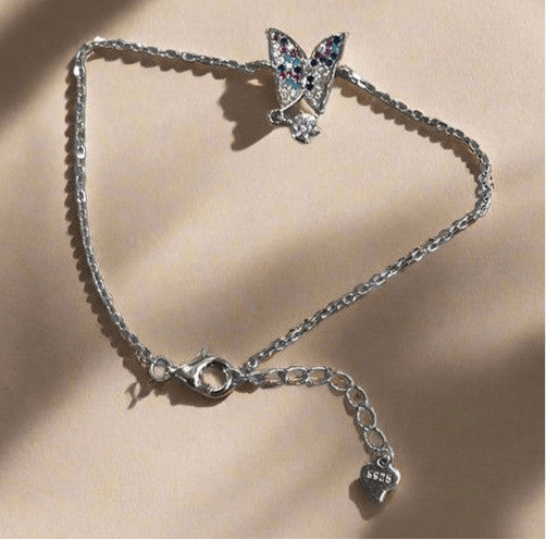 Colorful Sterling Silver Butterfly with Zirconia Diamonds - Saras Beads & Jewellery
