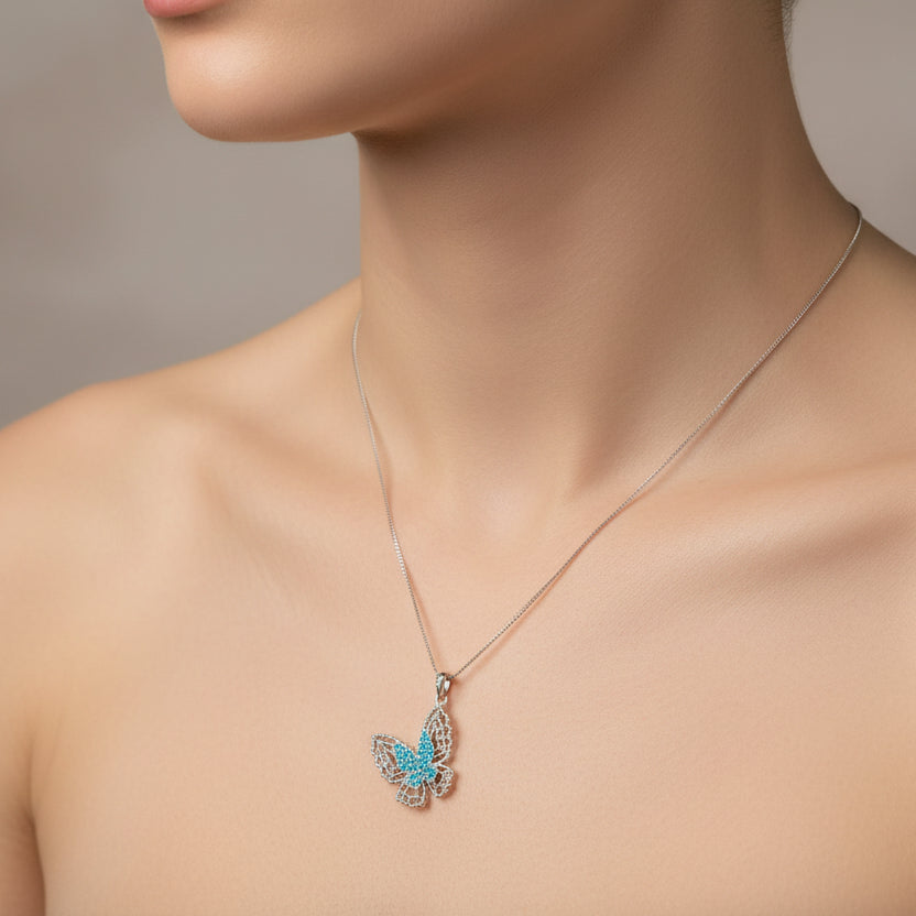 Azure Wings Sterling Silver Necklace