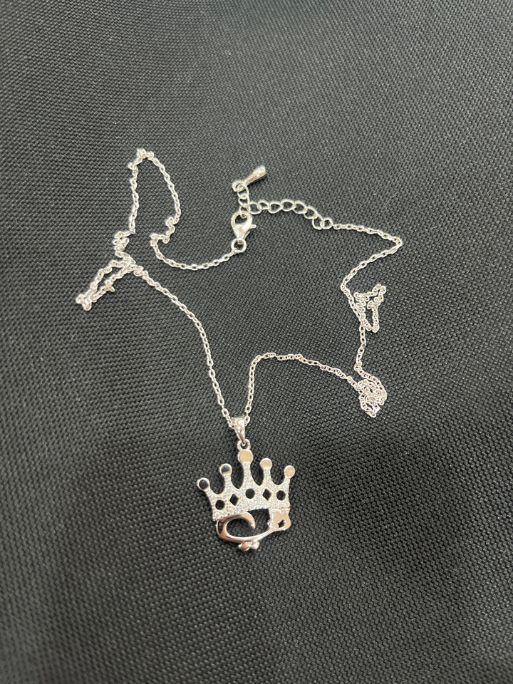 Sterling Silver Love Crown (حبّي) Necklace