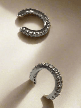 Adjustable Crowning Glory: Sterling Silver Top-of-the-Ear Earrings for Effortless Elegance - Saras Beads & Jewellery