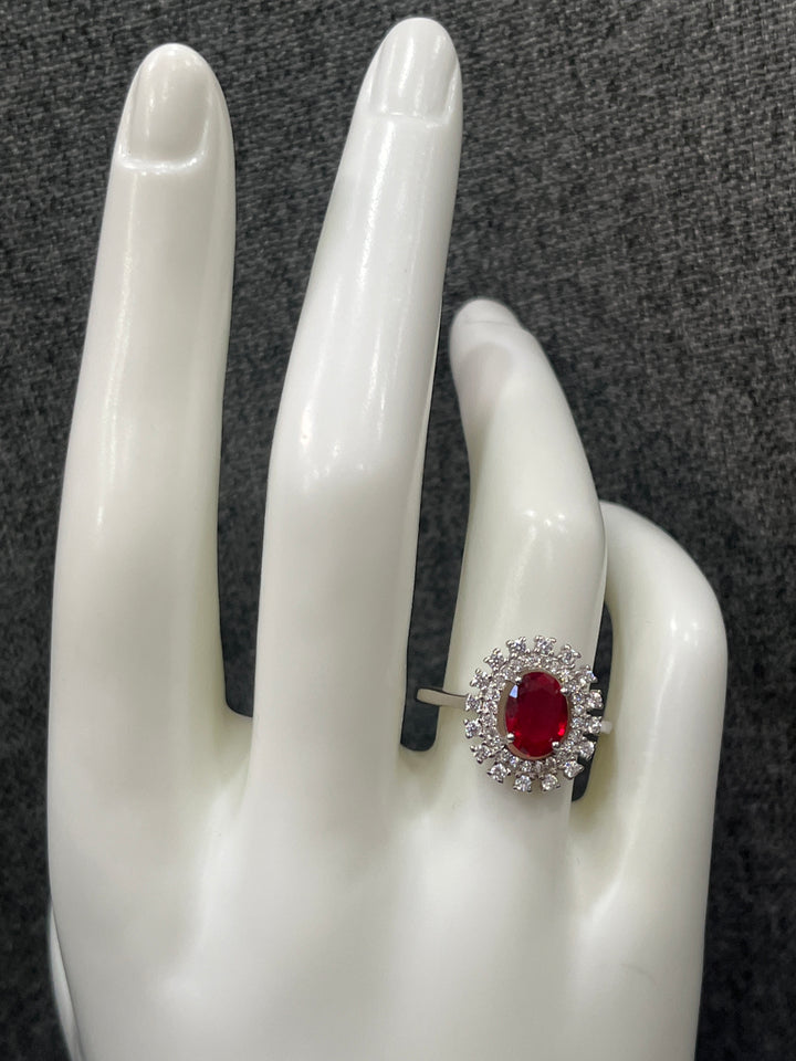 Radiant Ruby Ring in Sterling Silver: A Statement of Timeless Elegance