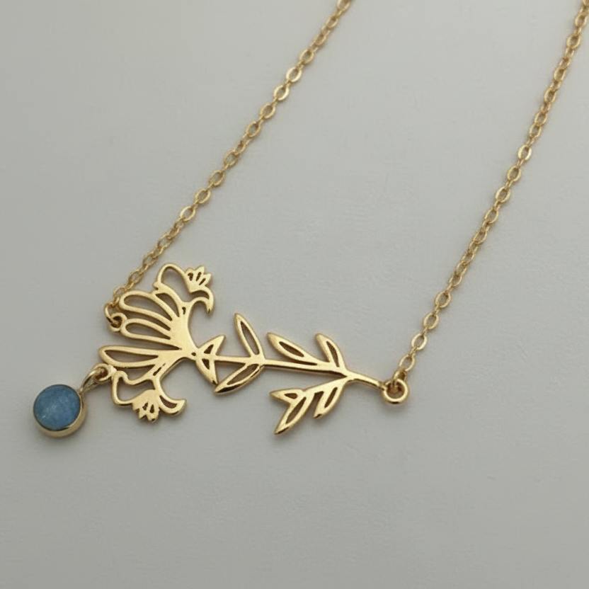 Gold Plated Opal Tourmaline Necklace