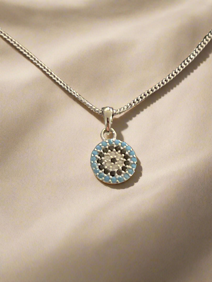 Adorable Evil Eye Necklace in Sterling Silver – Protect & Charm in Style