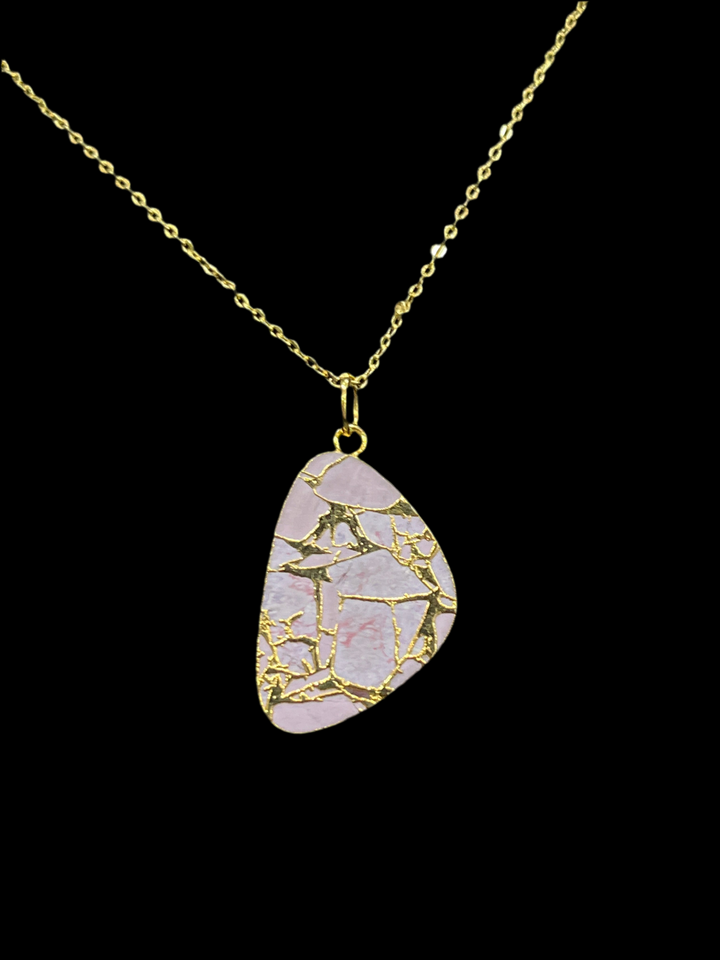 Rose Blushing Beauty: Gold-Plated Gemstone Necklace