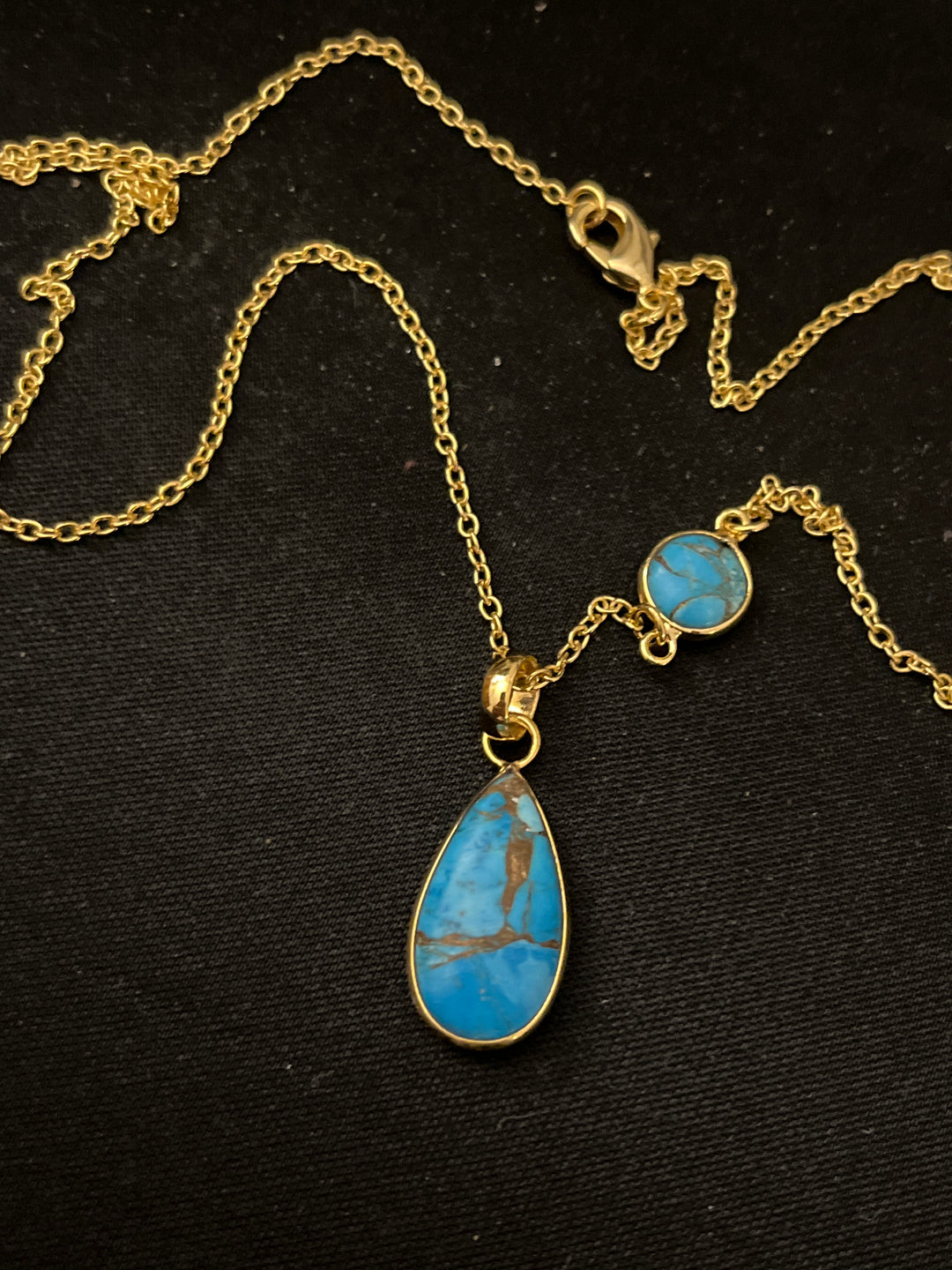 Mohave Copper Turquoise Double stone necklace