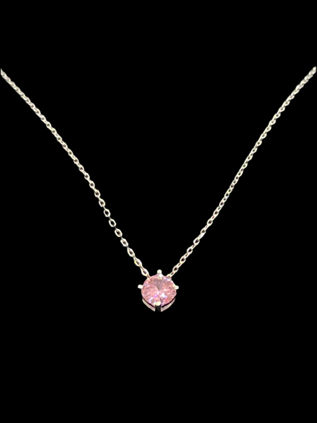 Pink Stud Earrings and Necklace Set