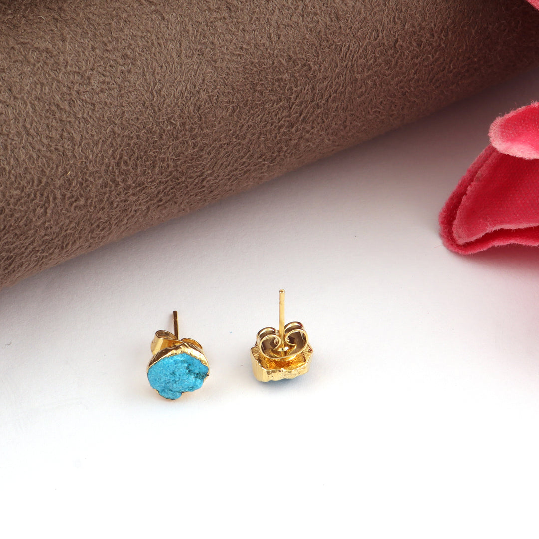 Petite Gleam: Handcrafted 18 Karat Gold-Plated Mini Stud Earrings