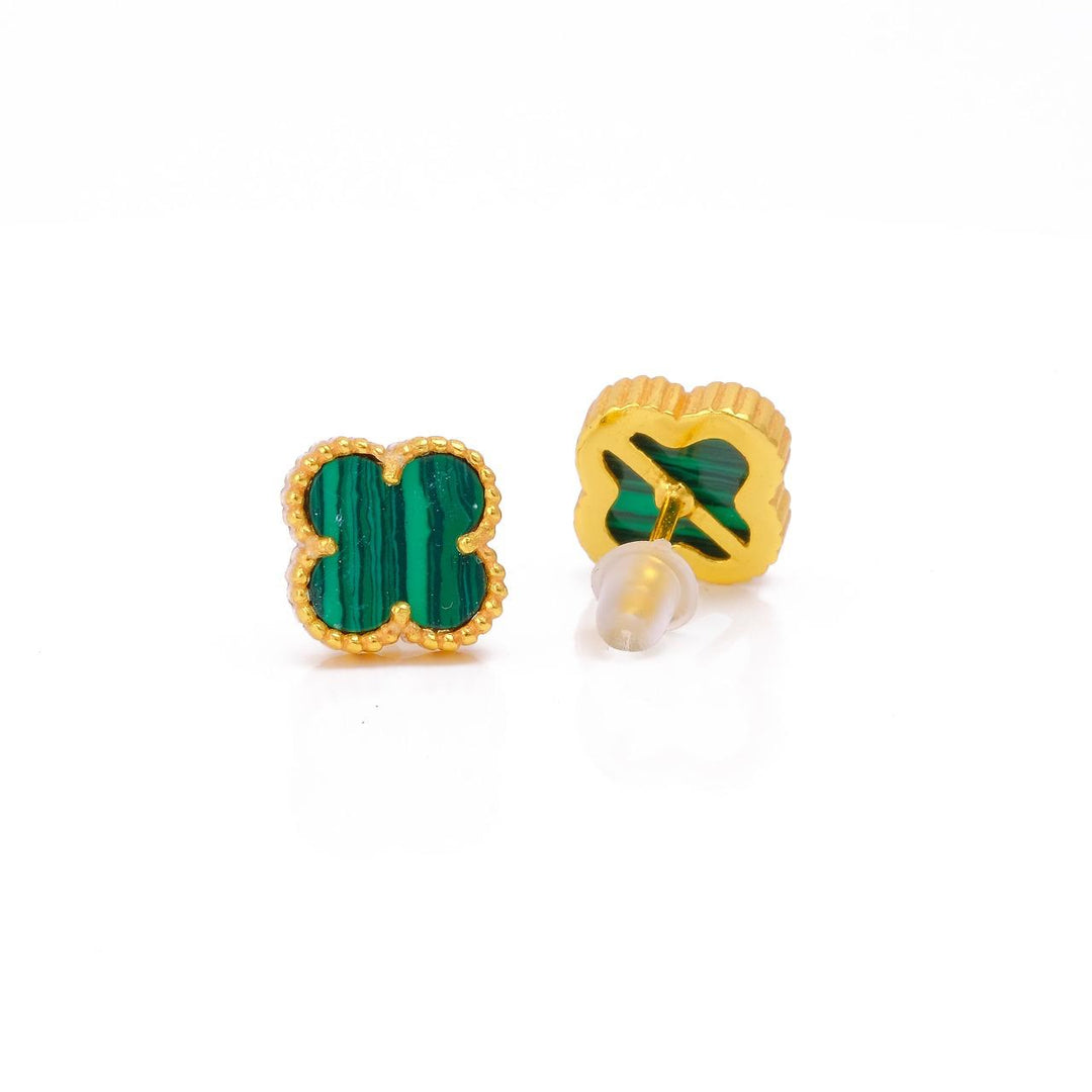 Elegant Gold-Plated Small Clover Stud Earrings in Stunning Colours