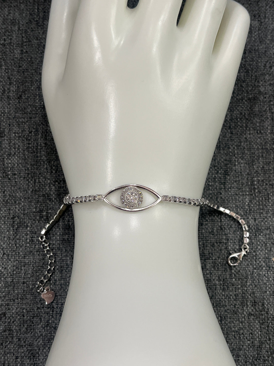 Dazzling Evil Eye Full Zirconia Bracelet – Transparent Design