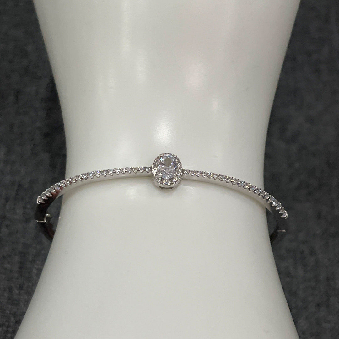 Sterling Silver Zirconia Bangles | Ruby, Emerald, Sapphire & White - Saras Beads & Jewellery