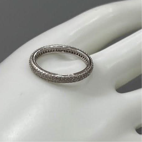 Eternal Radiance: Sterling Silver Zirconia Eternity Ring