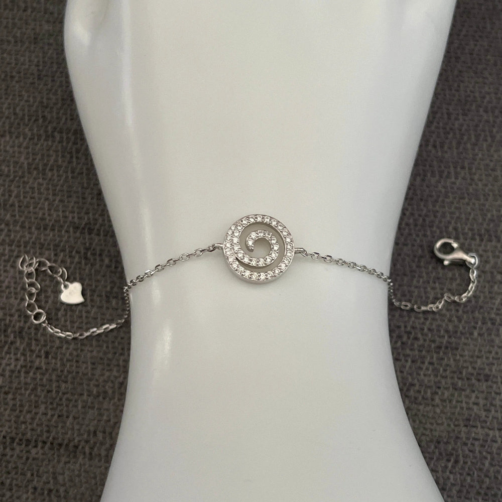 Sterling Silver Garnet Pearl Bracelet - view 2