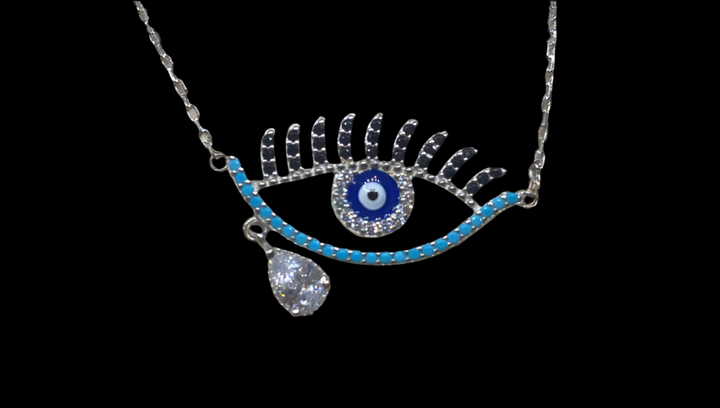 Unique Sterling Silver Eye Necklace – A Stylish Symbol of Elegance