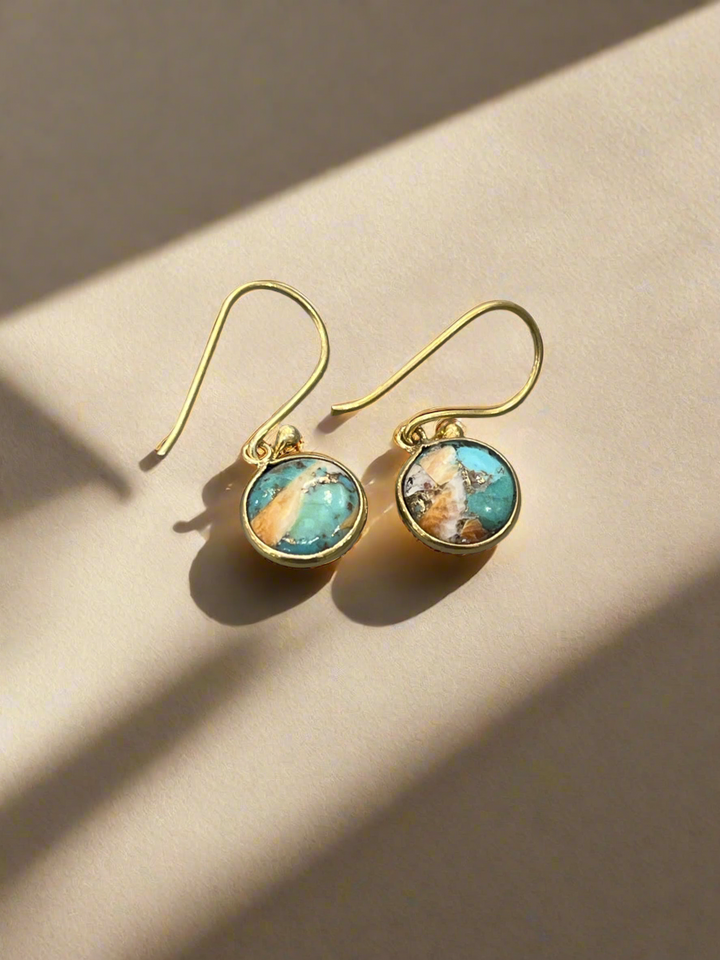 Oyster Copper Turquoise Earring