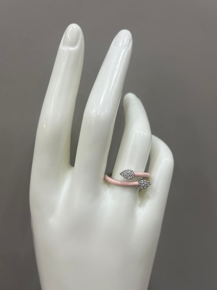 Purple Snake Adjustable Sterling Silver Ring with Zirconia – Striking and Elegant Design