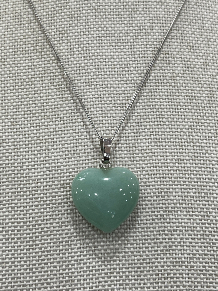 Sterling Silver Necklace with Big Green Heart Pendant: A Bold Statement Piece