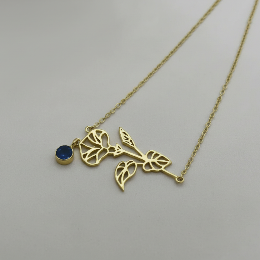 Gold Plated Necklace with June Pearl & Moonstone