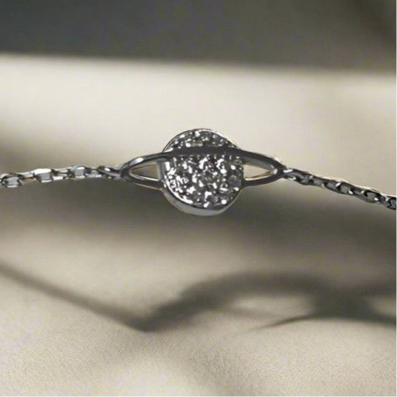 Saturn Sphere Sterling Silver Bracelet