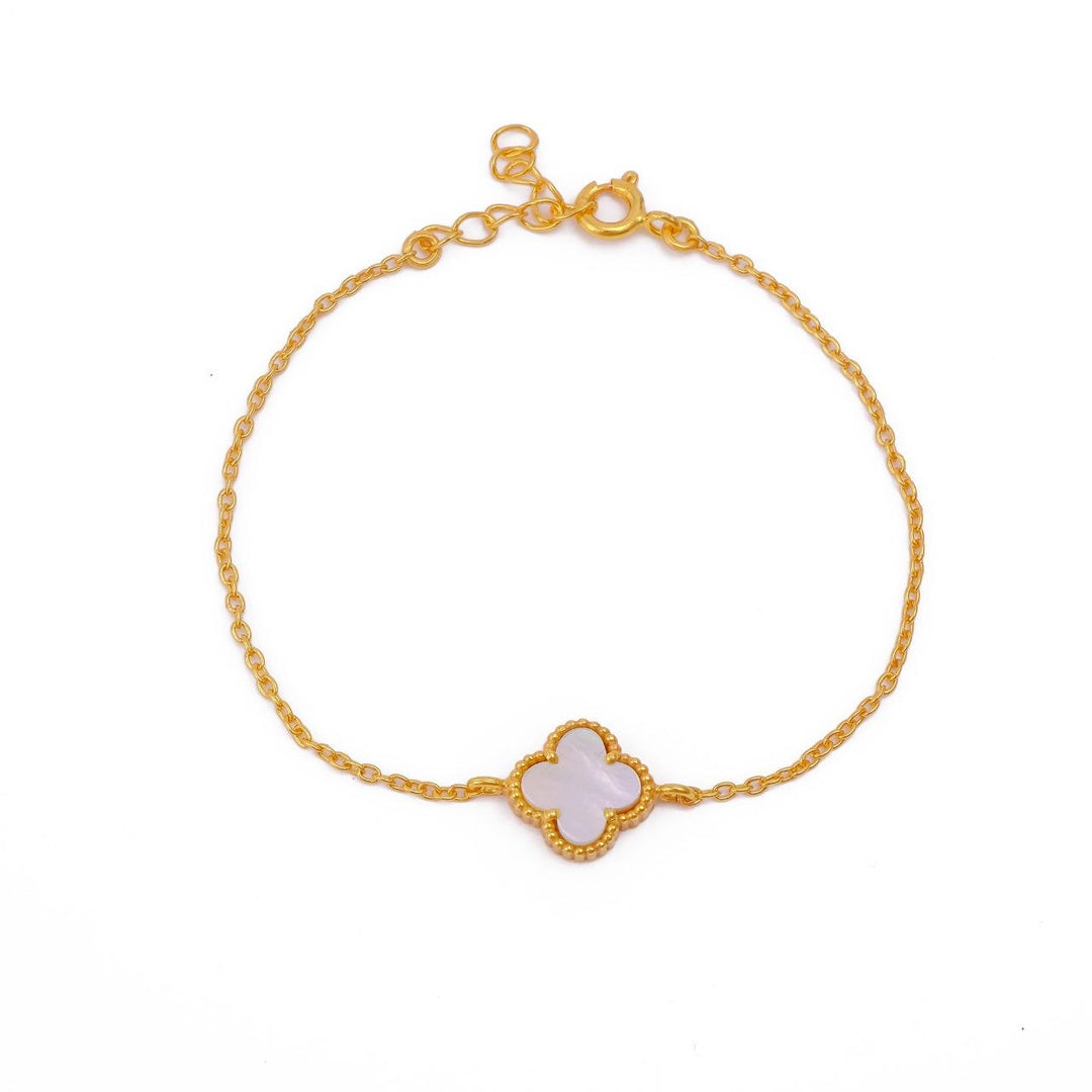 Gold-Plated Clover Bracelet with Vibrant Colours