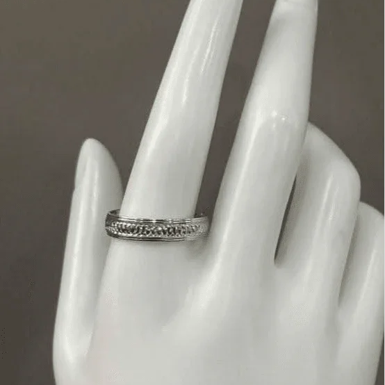 Scroll Sterling Silver Men's Ring - 10