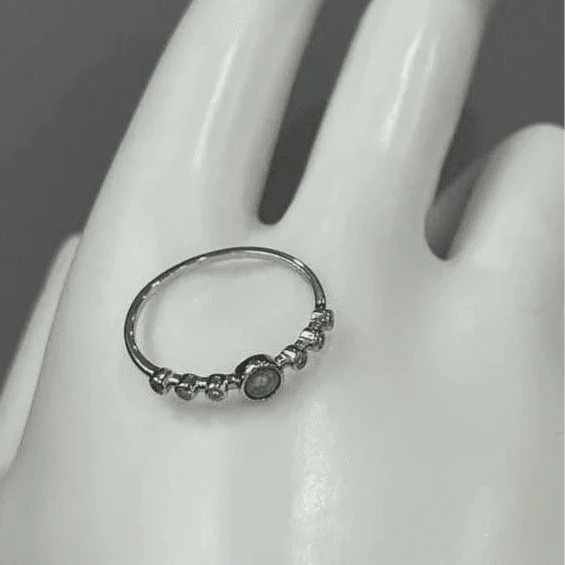 Turquoise CZ Sterling Silver Ring - 8