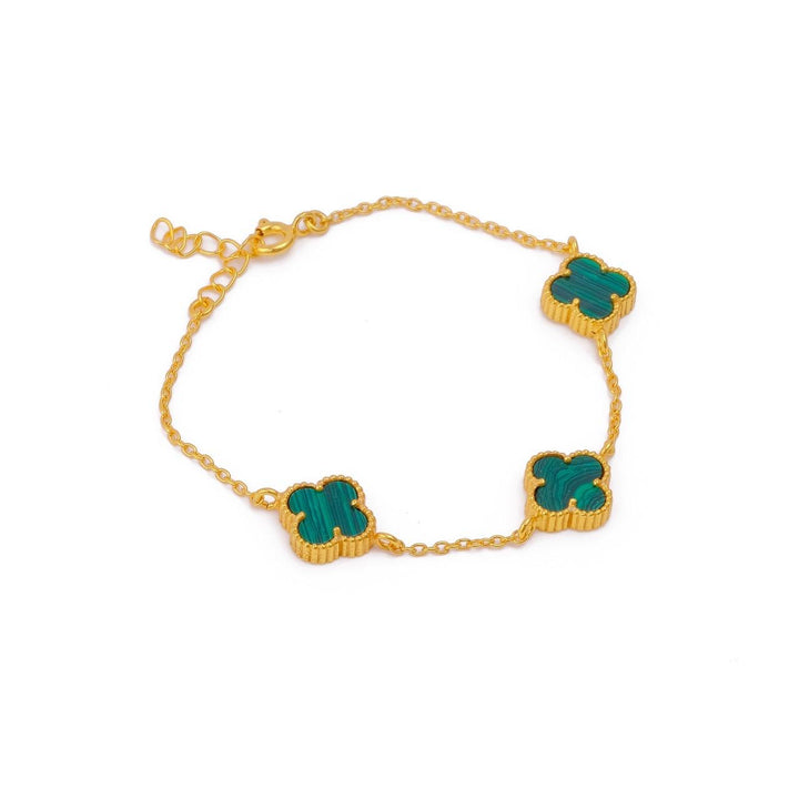 Sophisticated Gold-Plated Three-Clover Bracelet in Stunning Shades