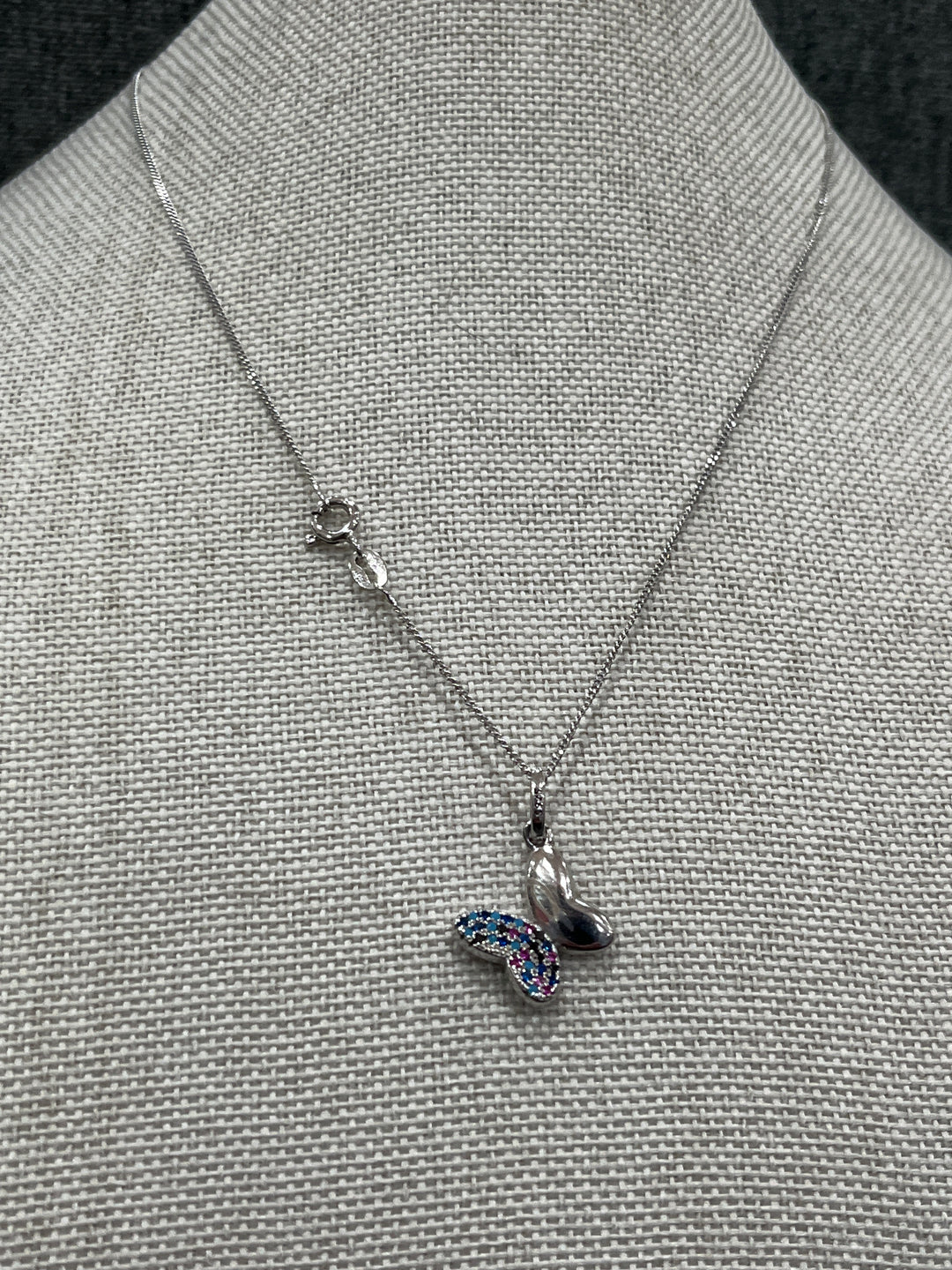 Butterfly Dreams: Sterling Silver Half-Fly / Half-Mirror Butterfly Necklace