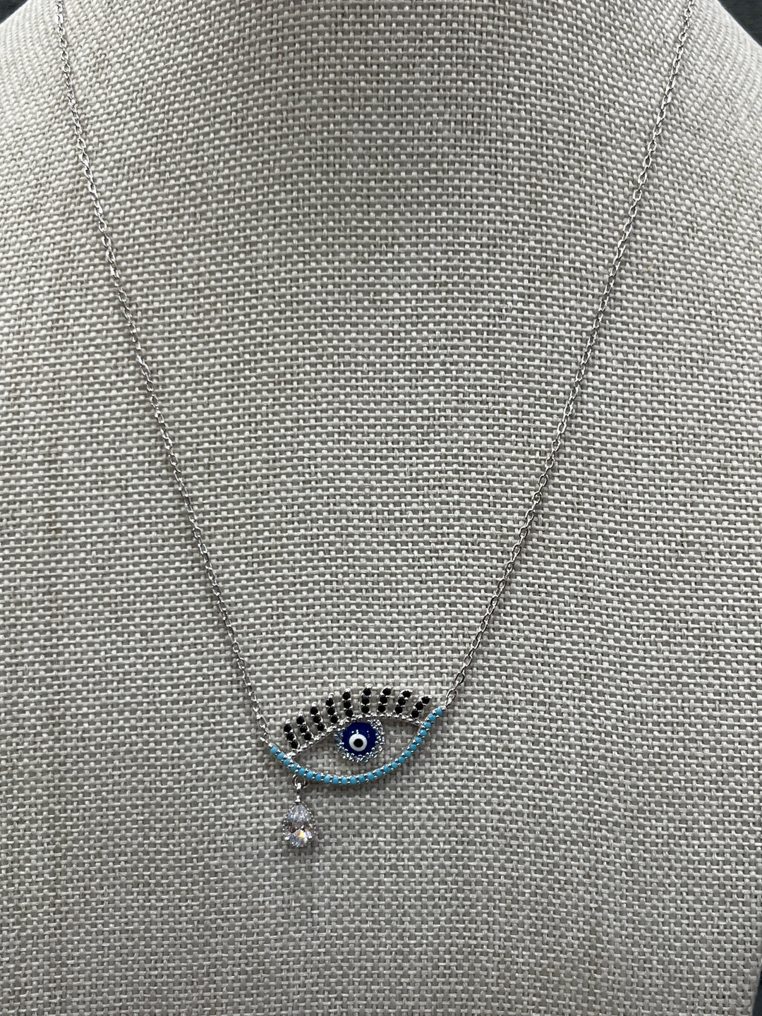 Unique Sterling Silver Eye Necklace – A Stylish Symbol of Elegance