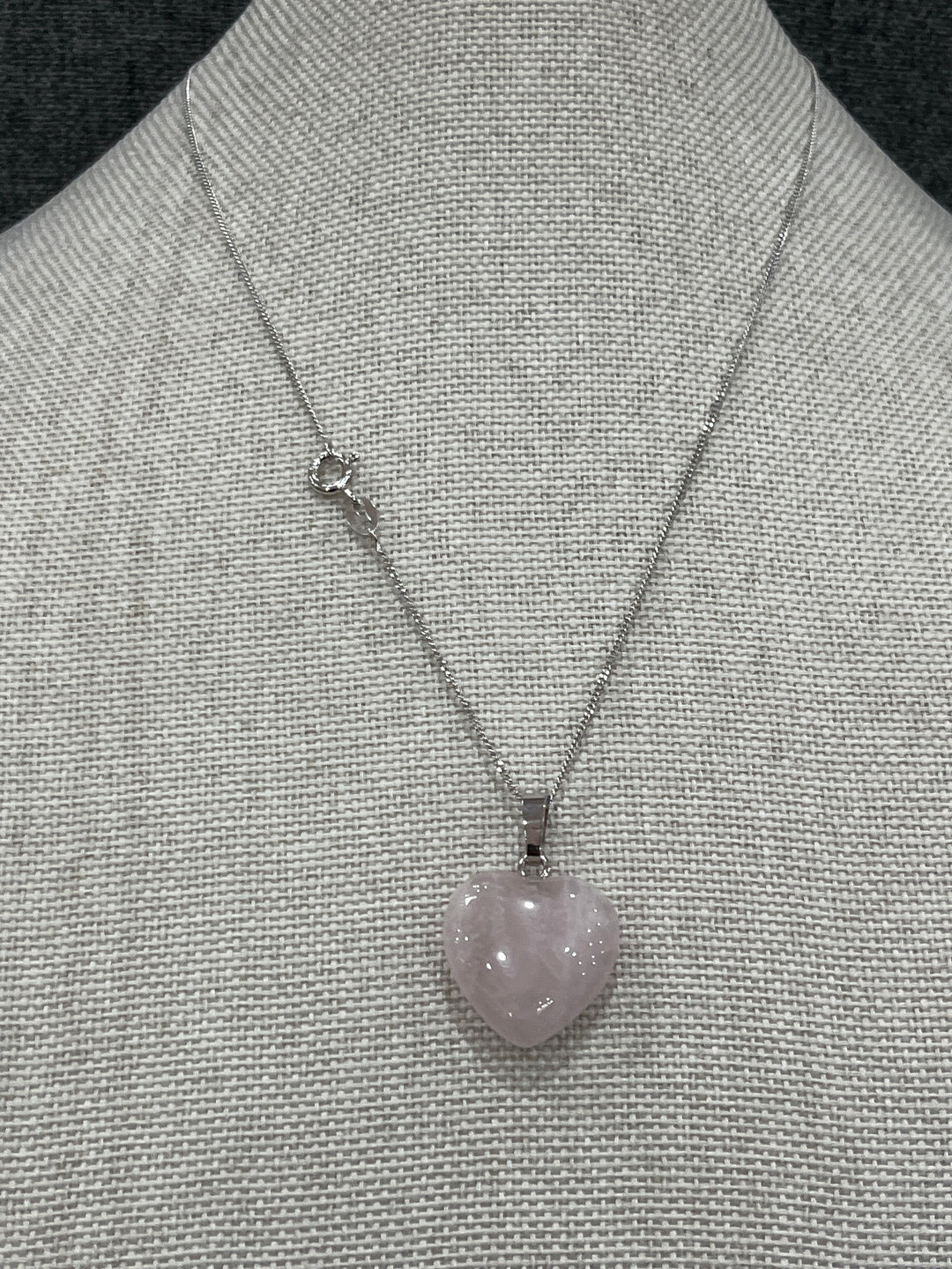 Sterling Silver Necklace with Big Pink Heart Pendant: Feminine and Chic