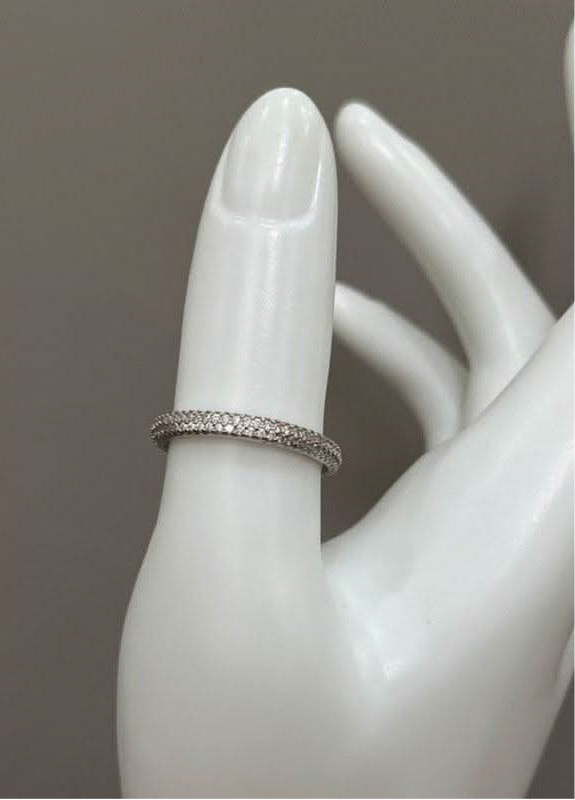Eternal Radiance: Sterling Silver Zirconia Eternity Ring