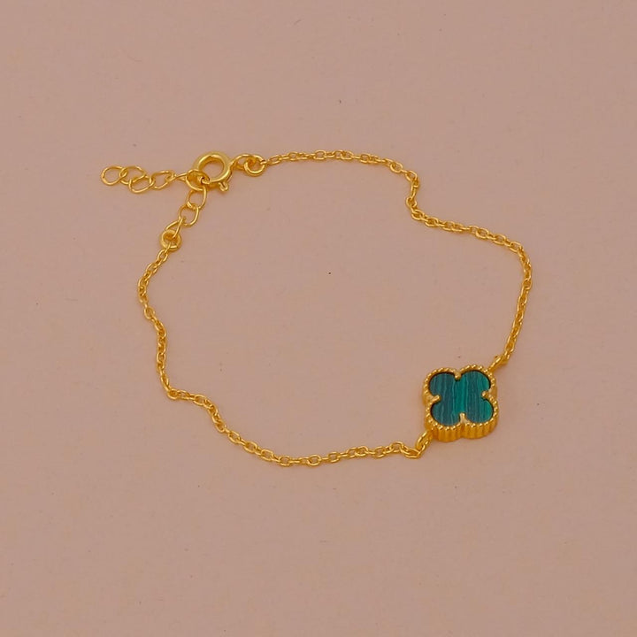 Gold-Plated Clover Bracelet with Vibrant Colours