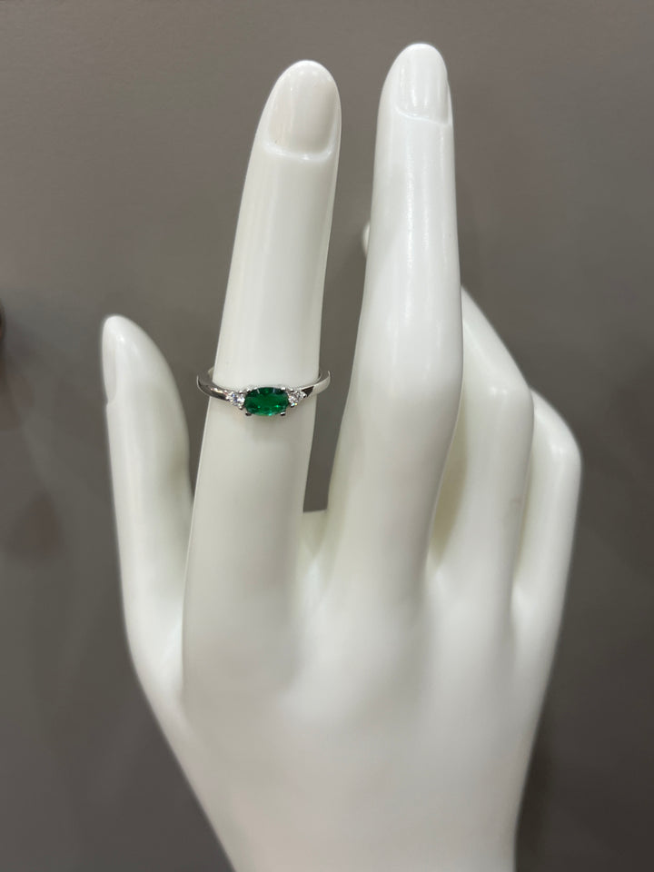 Silver Ring with Emerald, Ruby, and Sapphire Stones