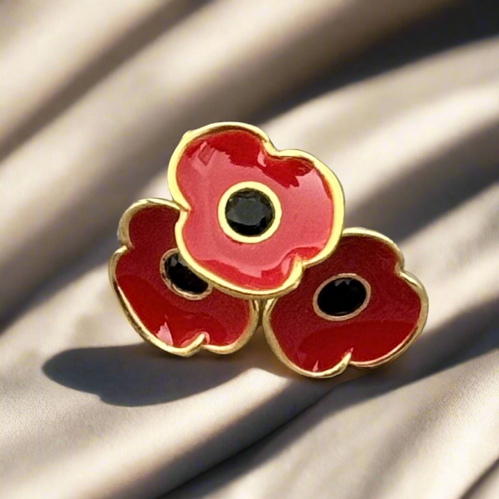 Handcrafted Sterling Silver & Gold Plated Poppy Studs | Saras Beads UK