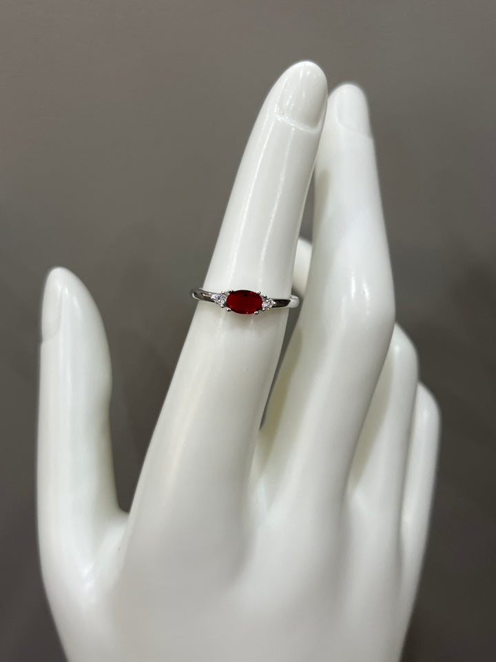 Silver Ring with Emerald, Ruby, and Sapphire Stones