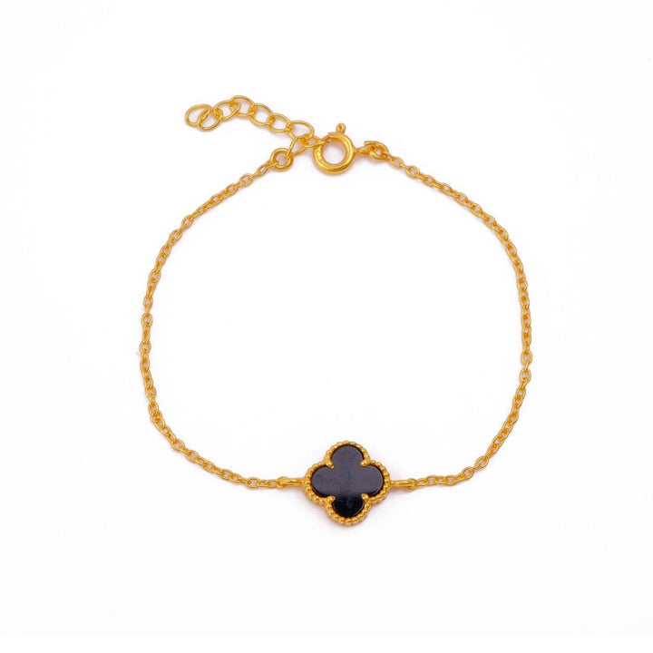 Gold-Plated Clover Bracelet with Vibrant Colours