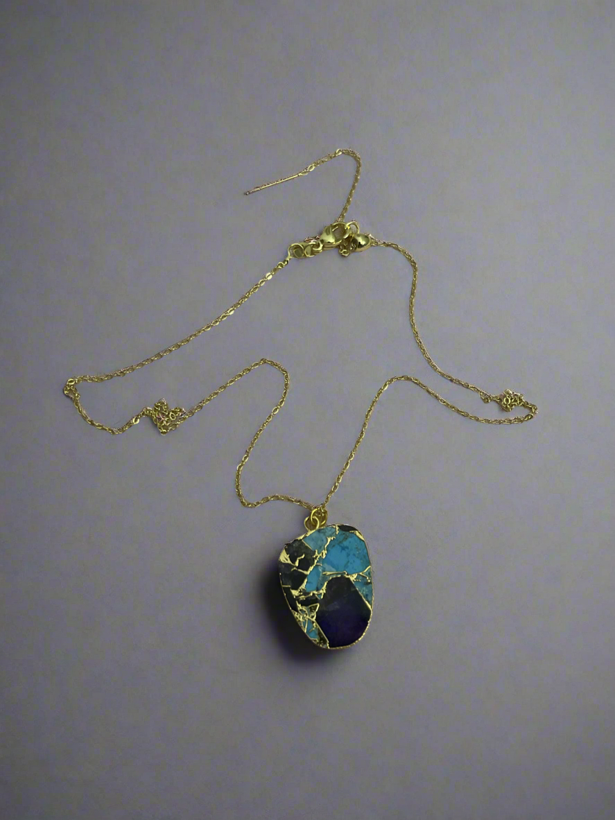 Sapphire Jade Copper Turquoise Pendant